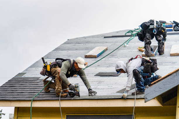 Professional Roof Replacement technician working in Livermore Falls, ME